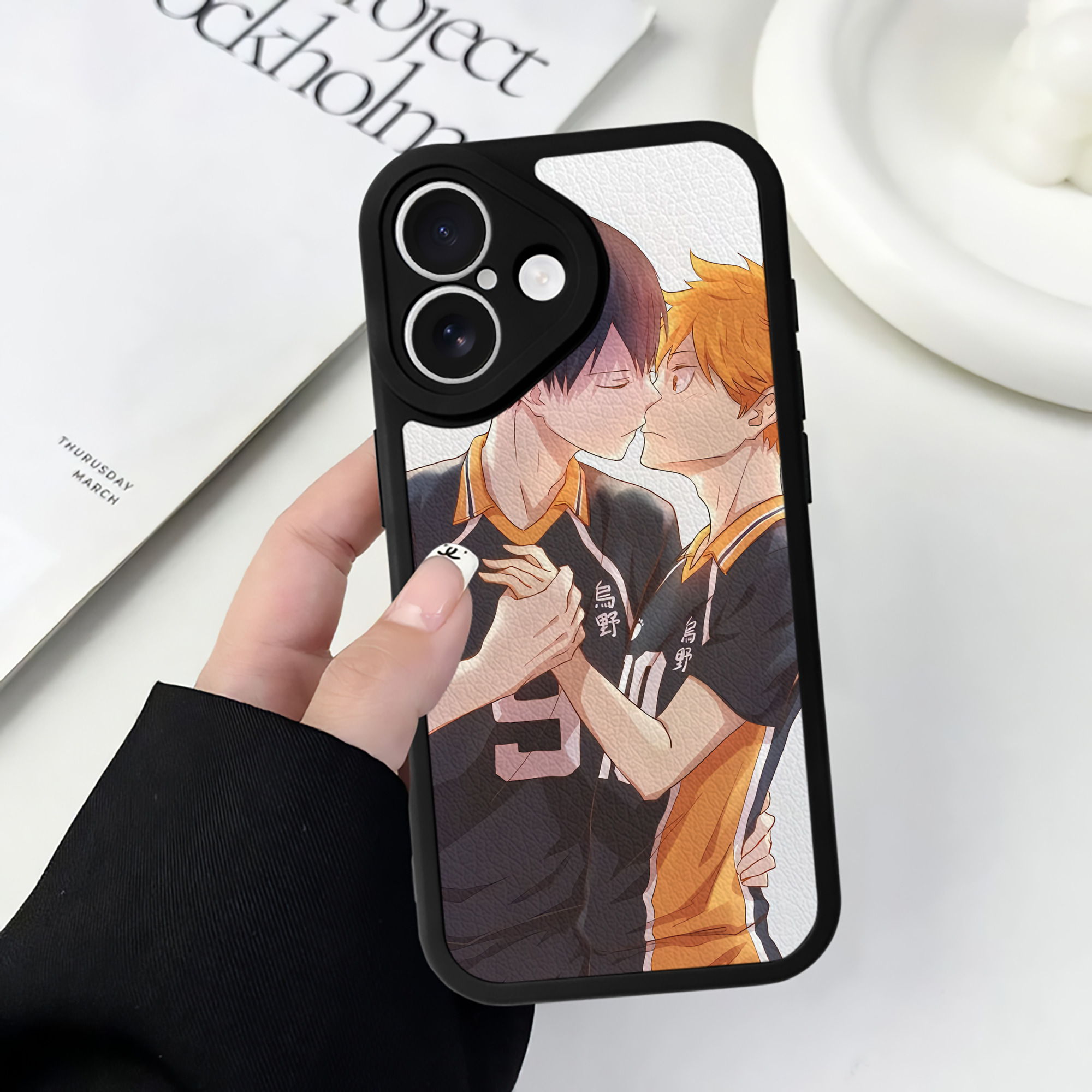 （画像用） ハイキュー!! Haikyu!! 【iPhone 16シリーズ対応】シリコンスマホケース（レザー調） 材質：シリコン